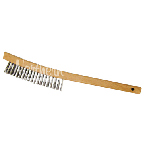 RW0211 3 Row Steel Brush - Wood Handle