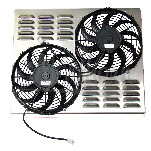 Z40002 Dual 11" Electric Fan & Shroud - 18 1/8 x 22 3/8 x 2 5/8