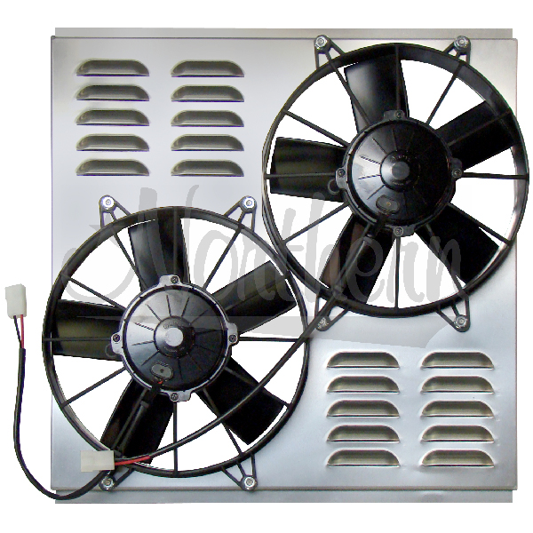 Z40094 Dual High CFM 10" Electric Fan & Shroud - 18 3/8 x 19 x 4 1/4