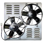 Z40094 Dual High CFM 10" Electric Fan & Shroud - 18 3/8 x 19 x 4 1/4