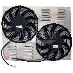 Z40112 Dual 10" Electric Fan & Shroud - 16 1/2 x 20 1/2 x 1 7/8
